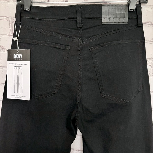 DKNY JEANS Waverly Straight Leg High Rise Black Jeans--27/4 - Picture 7 of 16